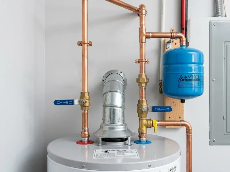 Clean water heater connection after plumbing work by Al-Jamal LLC