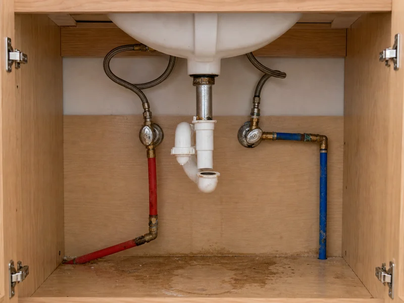 Vanity plumbing before finish work by Al-Jamal LLC